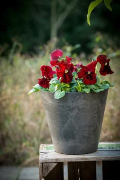 Artstone bloempot Claire D17 H15 cm zwart