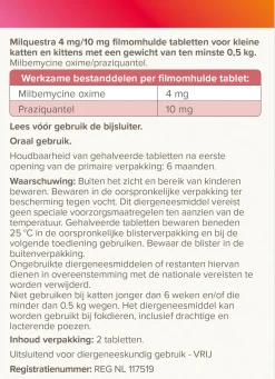 Beaphar Milquestra ontwormingsmiddel tabletten kat klein/kitten 2 stuks