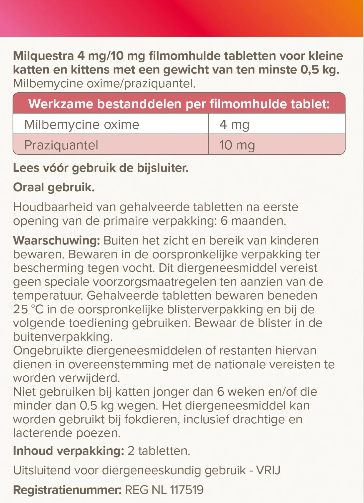 Beaphar Milquestra ontwormingsmiddel tabletten kat klein/kitten 2 stuks