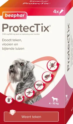 Beaphar vlooiendruppels ProtecTix hond 4-10 kg 4 stuks