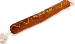 Beeztees knuffel BBQ worst met touw 7 x 7 x 60 cm