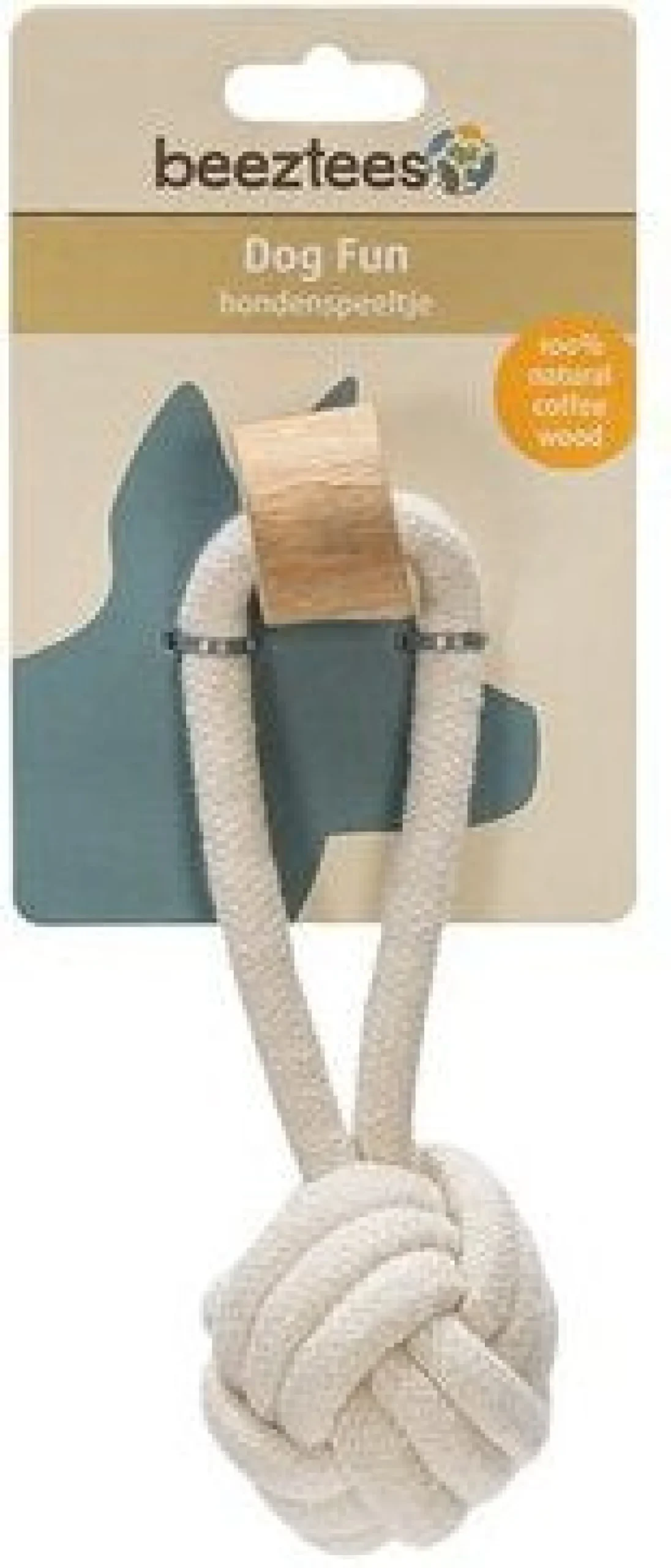 Beeztees speeltouw slingerbal small D 6,5 H 17 cm