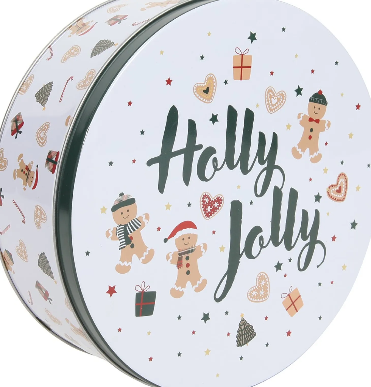 Bewaarblik Holly Jolly wit D 19,2 H 7 cm