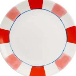 Blond Amsterdam dinerbord Even Bijkletsen roze / rood D 26 H 2,5 cm