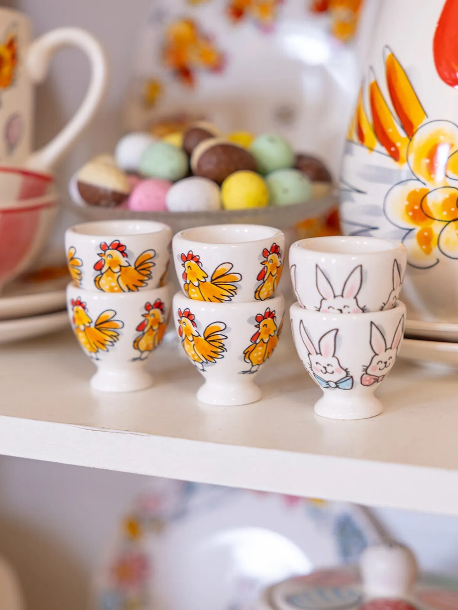 Blond Amsterdam eierdop Happy Easter kip D 5,4 H 6 cm