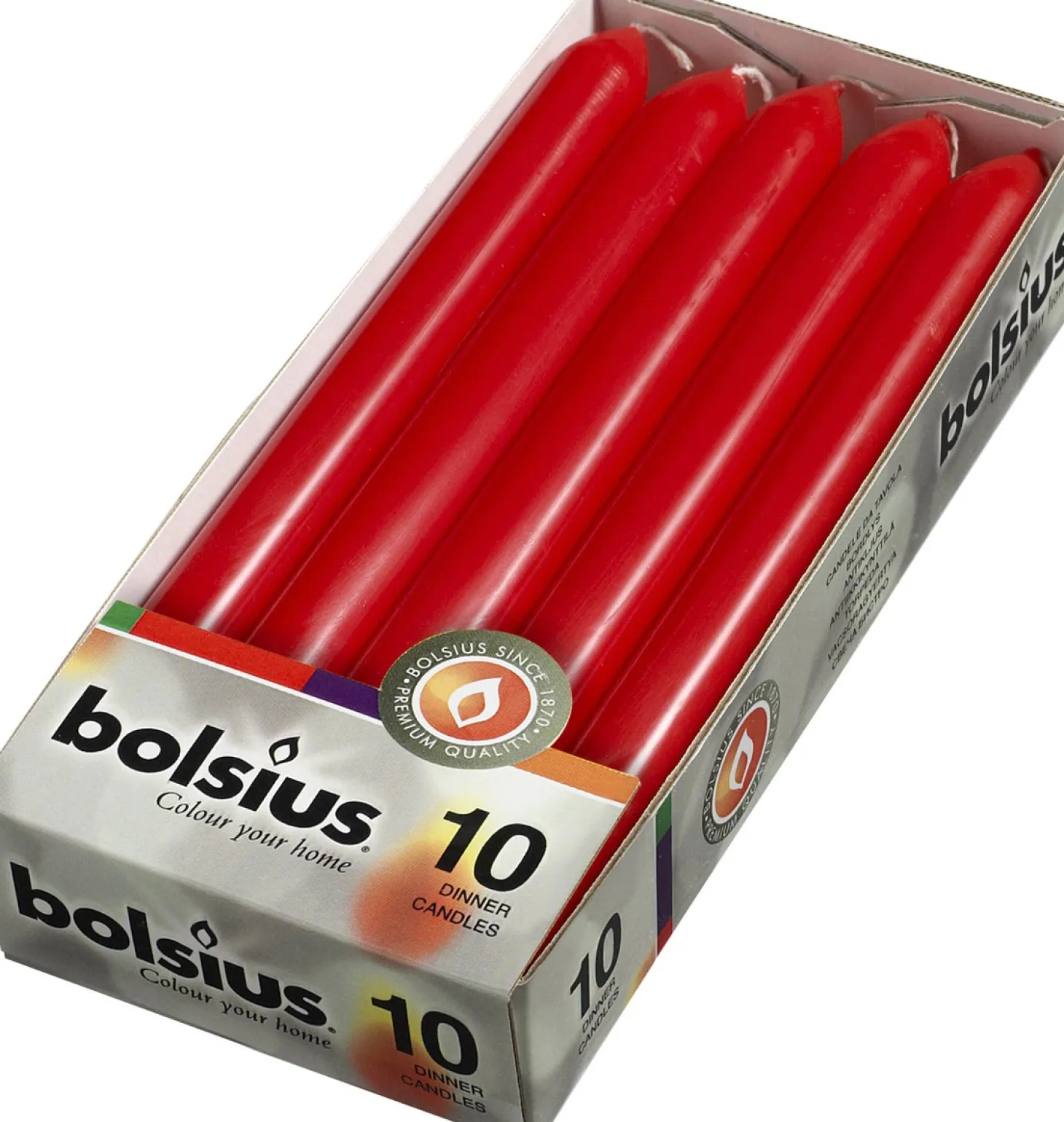 Bolsius dinerkaars rood D 2 H 23 cm