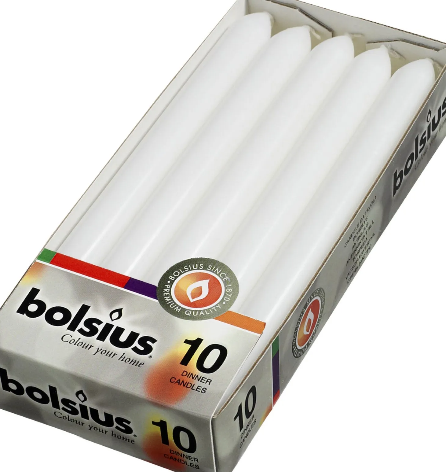 Bolsius dinerkaars wit D 2 H 23 cm