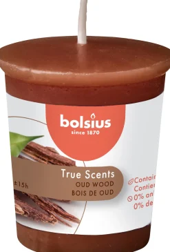 Bolsius geurkaars True Scents Oud Wood bruin 15 uur D 4,5 H 5,3 cm