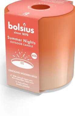 Bolsius kaars in glas Summer Nights terracotta / beige 40 uur D 10 H 10 cm