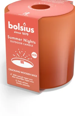 Bolsius kaars in glas Summer Nights terracotta 40 uur D 10 H 10 cm