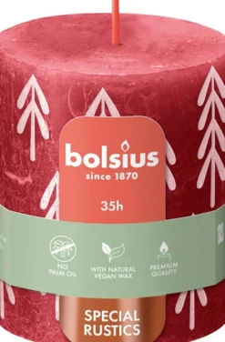 Bolsius stompkaars Bolsius Shine rood 60 uur D 6,8 H 13 cm