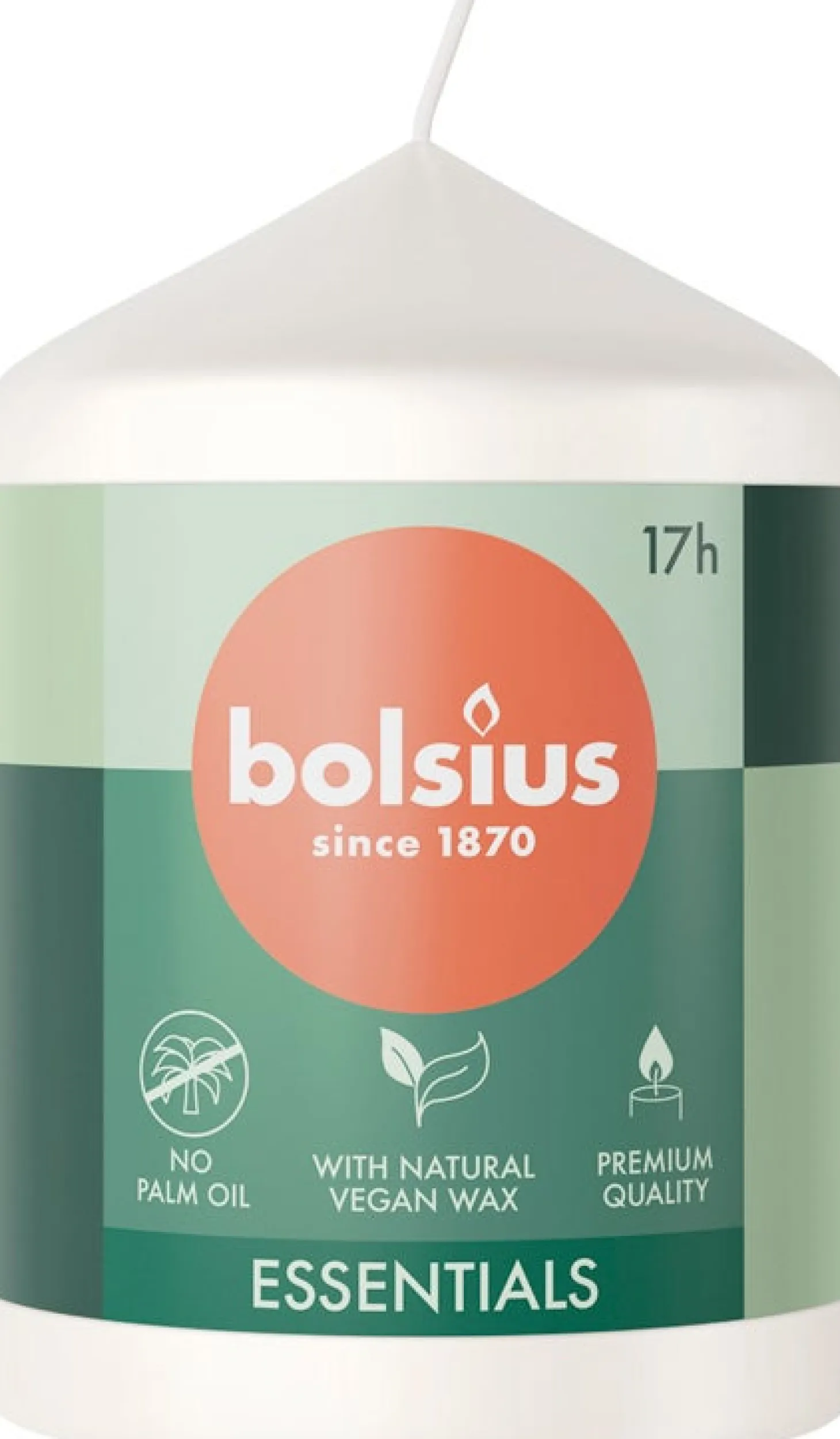 Bolsius stompkaars Essentials wit 17 uur D 5,8 H 8 cm