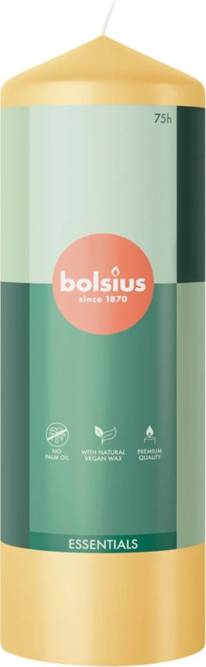 Bolsius stompkaars Essentials beige 75 uur D 6,8 H 20 cm