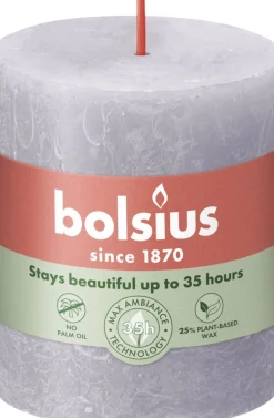 Bolsius stompkaars Rustiek Shine paars 35 uur D 6,8 H 8 cm