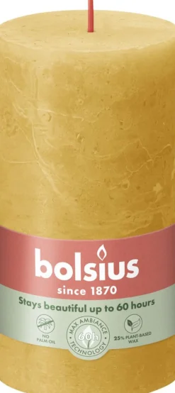 Bolsius stompkaars Rustiek Shine crème 35 uur D 6,8 H 8 cm