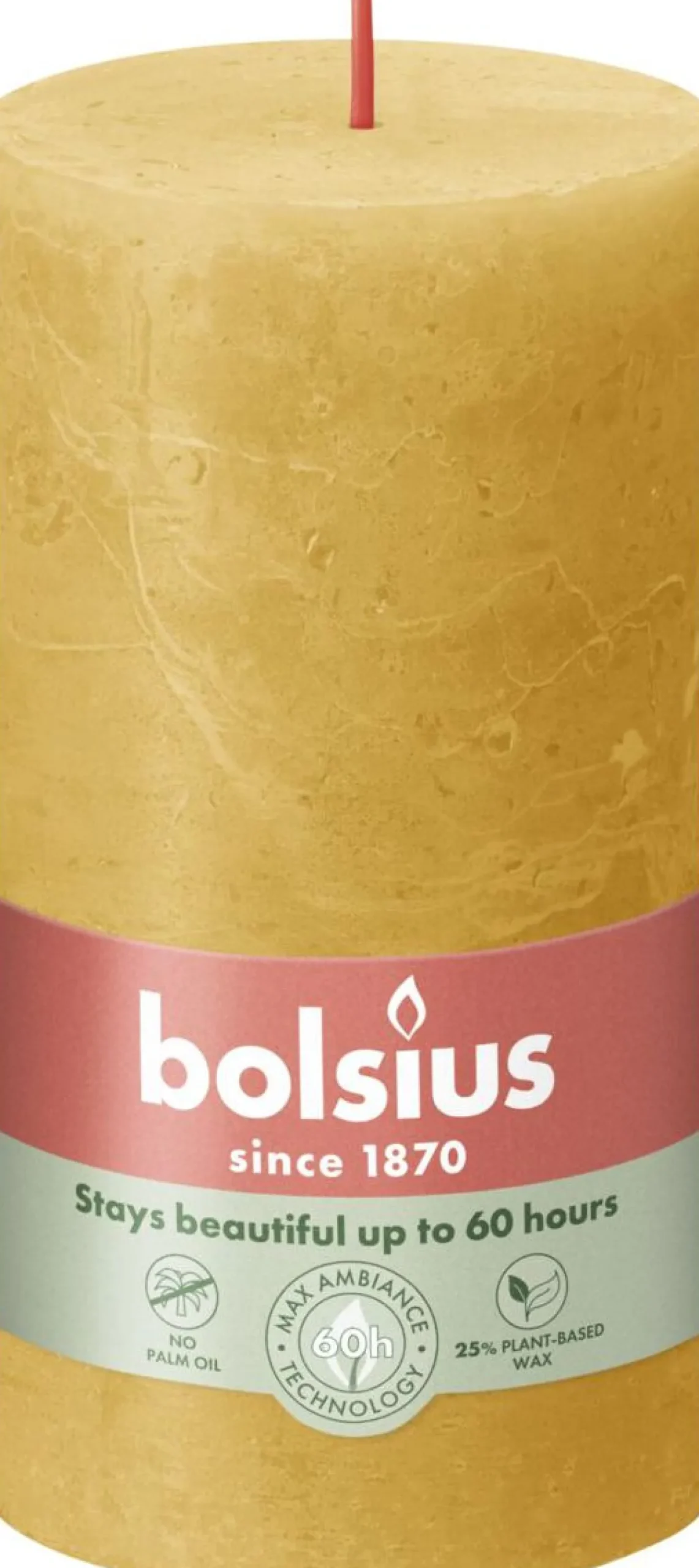 Bolsius stompkaars Rustiek Shine crème 35 uur D 6,8 H 8 cm