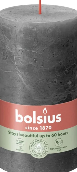 Bolsius stompkaars Rustiek Shine roze 62 uur D 10 H 10 cm