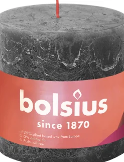 Bolsius stompkaars Rustiek Shine donker groen 30 uur D 5 H 10 cm