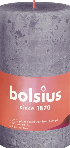 Bolsius stompkaars Rustiek Shine roze 35 uur D 6,8 H 8 cm