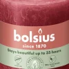 Bolsius stompkaars Rustiek Shine rood 35 uur D 6,8 H 8 cm