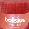 Bolsius stompkaars Rustiek Shine rood 62 uur D 10 H 10 cm