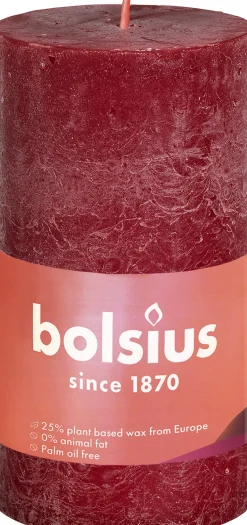 Bolsius stompkaars Rustiek Shine geel 30 uur D 5 H 10 cm