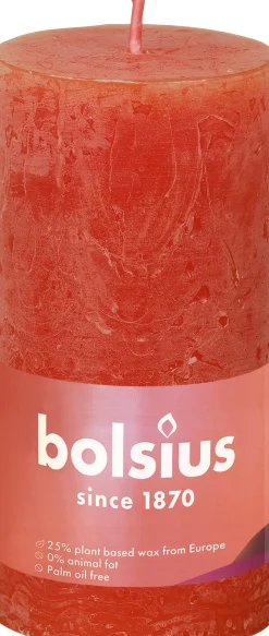 Bolsius stompkaars Rustiek Shine oranje 30 uur D 5 H 10 cm