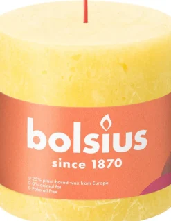 Bolsius stompkaars Rustiek Shine rood 30 uur D 5 H 10 cm
