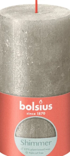 Bolsius stompkaars Rustiek Shine helder wit 85 uur D 6,8 H 19 cm