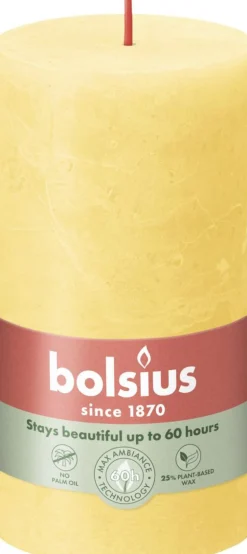 Bolsius stompkaars Rustiek Shine donker groen 85 uur D 6,8 H 19 cm