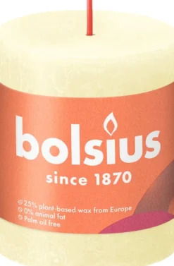 Bolsius stompkaars Rustiek Shine licht geel 35 uur D 6,8 H 8 cm