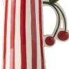Boltze kan Cherry rood / wit D 12,5 H 23 cm