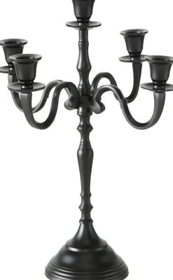 Boltze kandelaar Victoria zwart D 30 H 40 cm