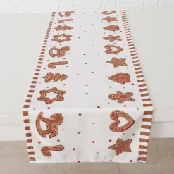 Boltze tafelloper Ginger wit 140 x 40 cm