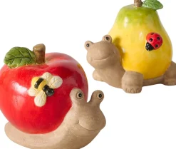 Boltze tuinbeeld fruit dieren 9 x 12 x 10,5 cm 2 stuks