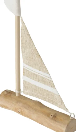 Boltze tuinbeeld Robinson boot naturel 11 x 3,2 x 15,5 cm