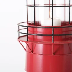 Boltze windlicht Leuchtturm rood / wit D 19 H 64 cm