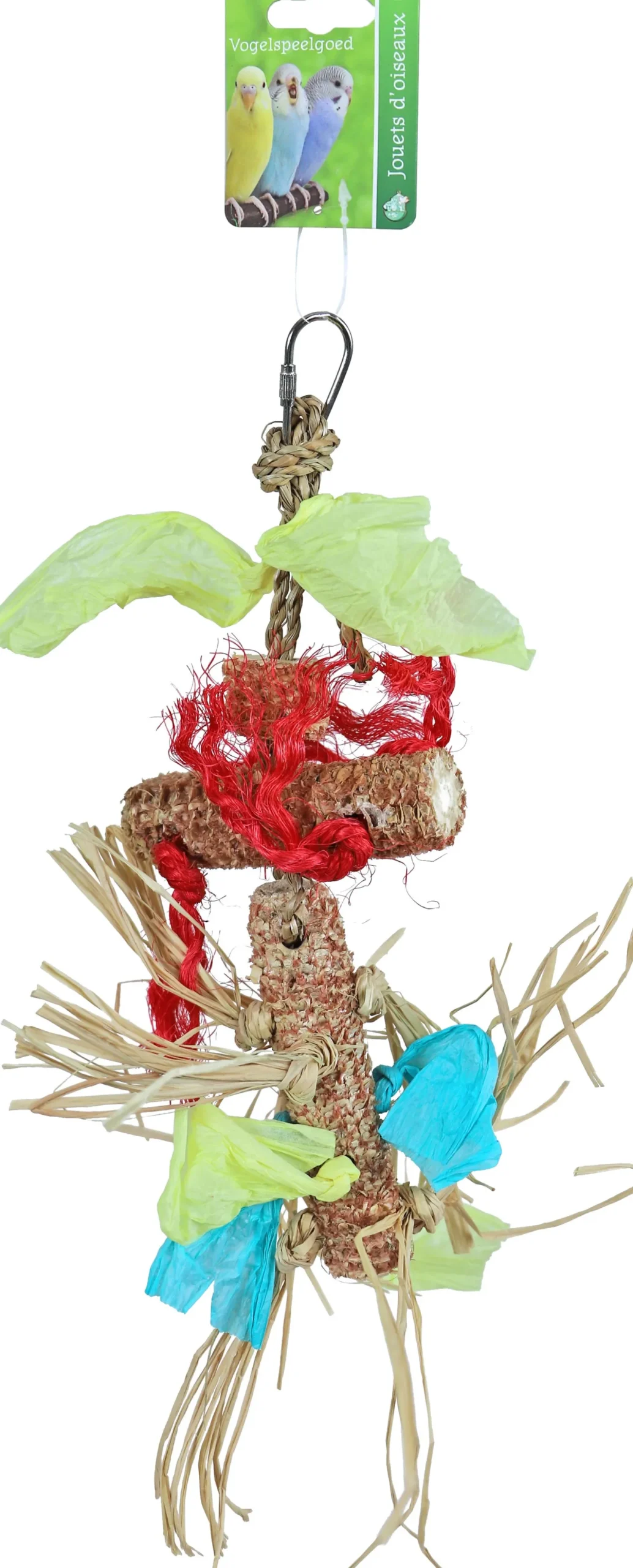 Boon vogelspeelgoed maïskolfkern met raffia 30 cm