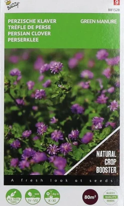 Buzzy seeds groenbemester perzische klaver (Trifolium resupinatum) 200 g