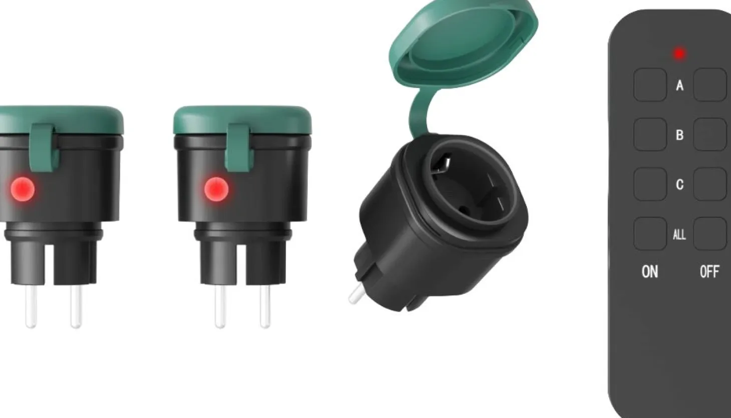 Calex stopcontact groen 3 stuks