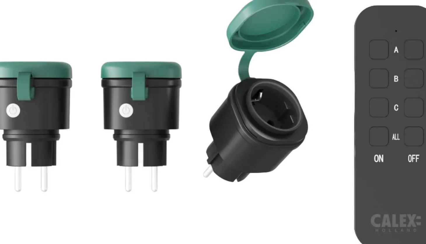 Calex stopcontact groen 3 stuks