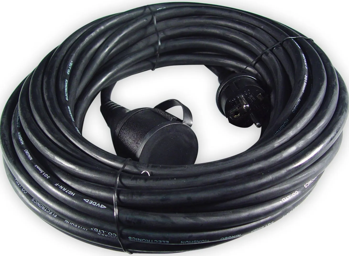 Calex verlengkabel zwart IP44 10 m