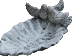 De Beeldengieterij drinkschaal Fana duiven grijs 26 x 15 x 12 cm