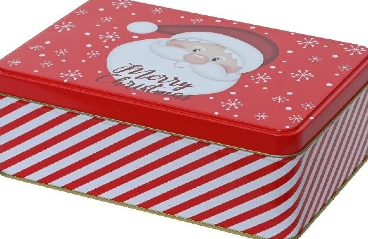 Decoris bewaarblik Santa rood 12 x 8,5 x 4,3 cm