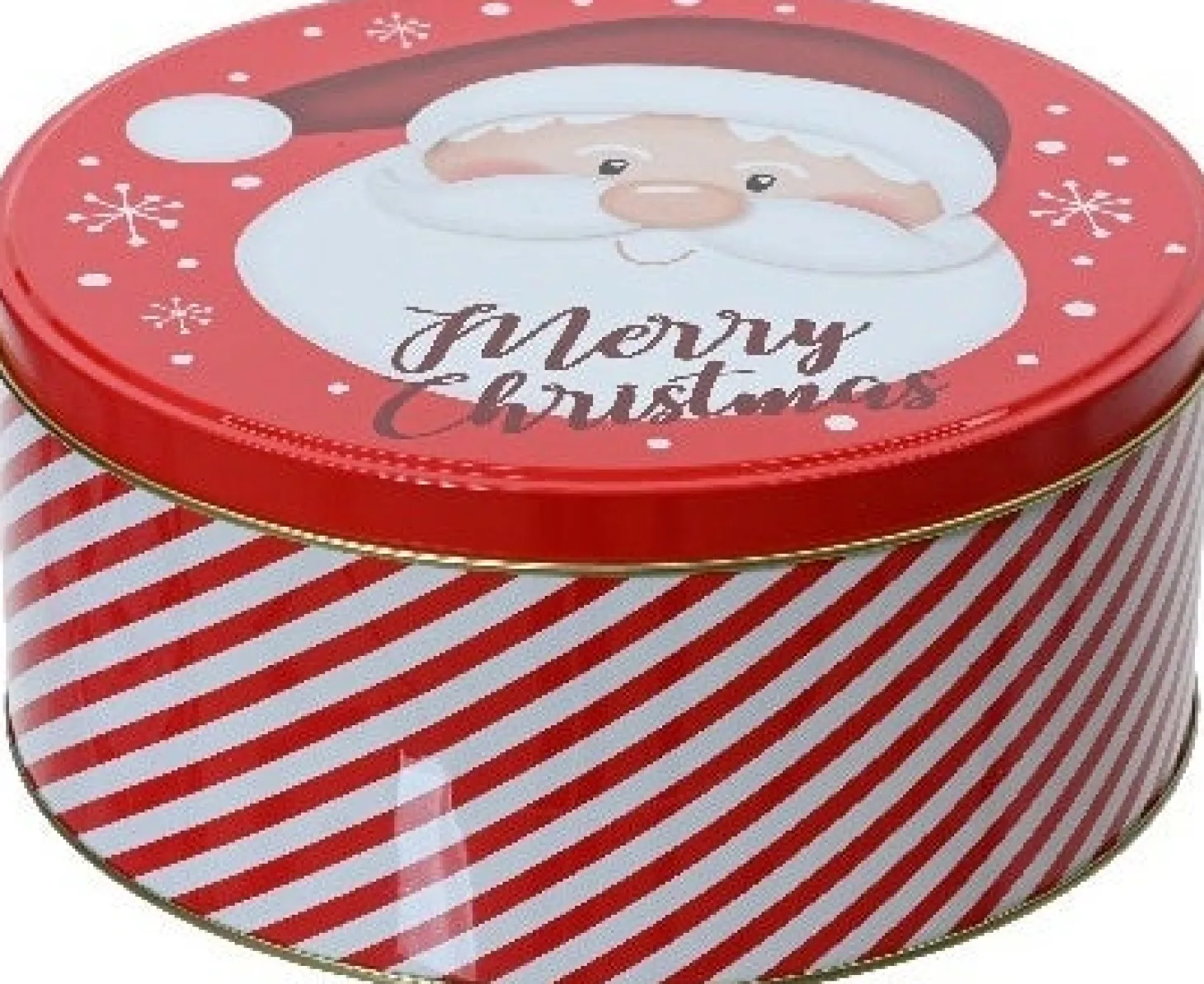 Decoris bewaarblik Santa rood D 20 H 7 cm