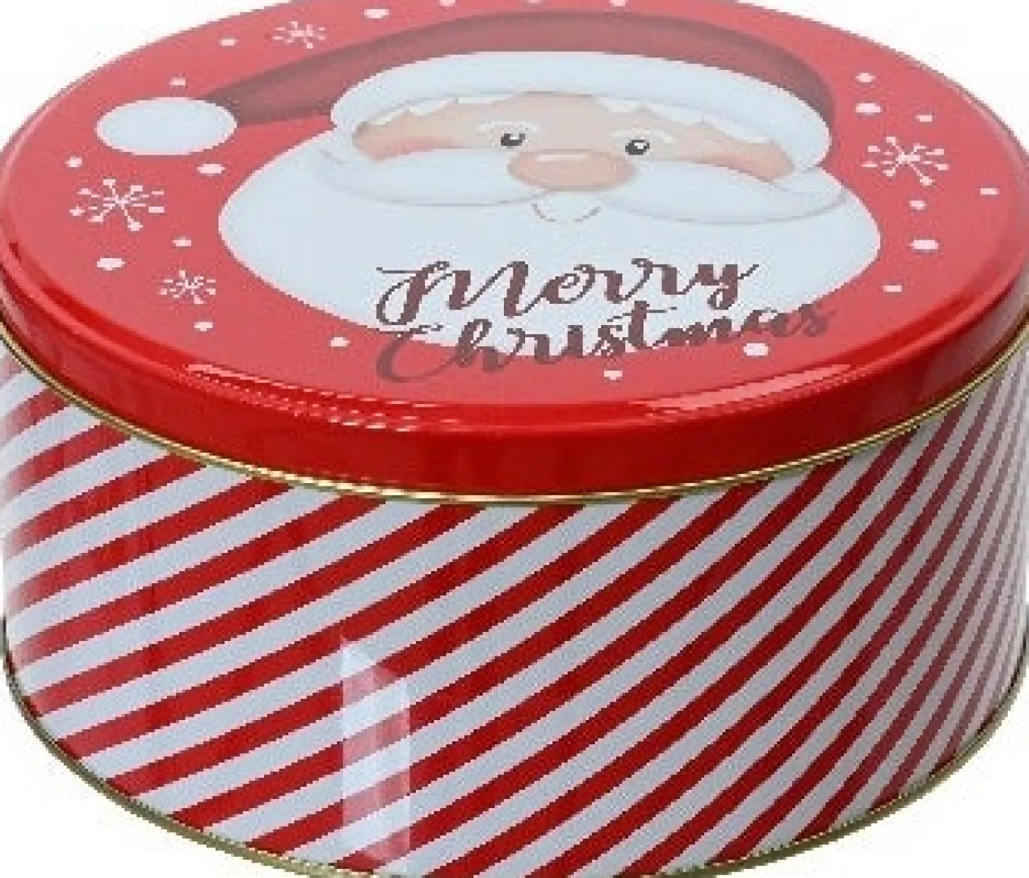 Decoris bewaarblik Santa rood D 17 H 6 cm