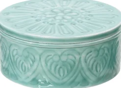 Decoris opbergdoos Cura mint D 20 H 9 cm