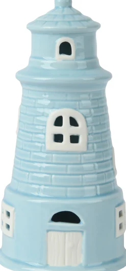 Decoris tuinbeeld Logan vuurtoren blauw D 8,2 H 16,8 cm