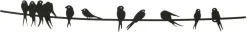Decoris tuinwanddecoratie vogels zwart 119 x 1,5 x 18 cm