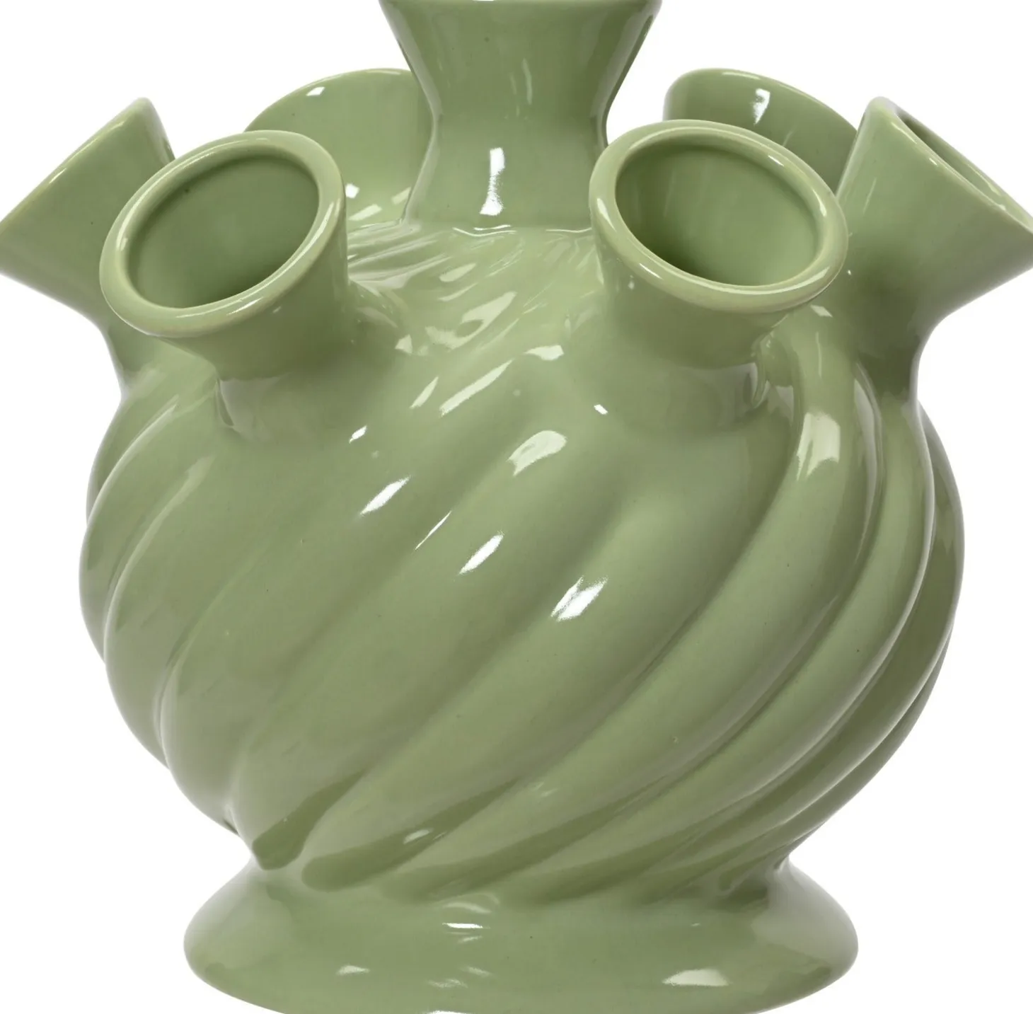 Decoris vaas Tullip groen D 20,2 H 19,5 cm